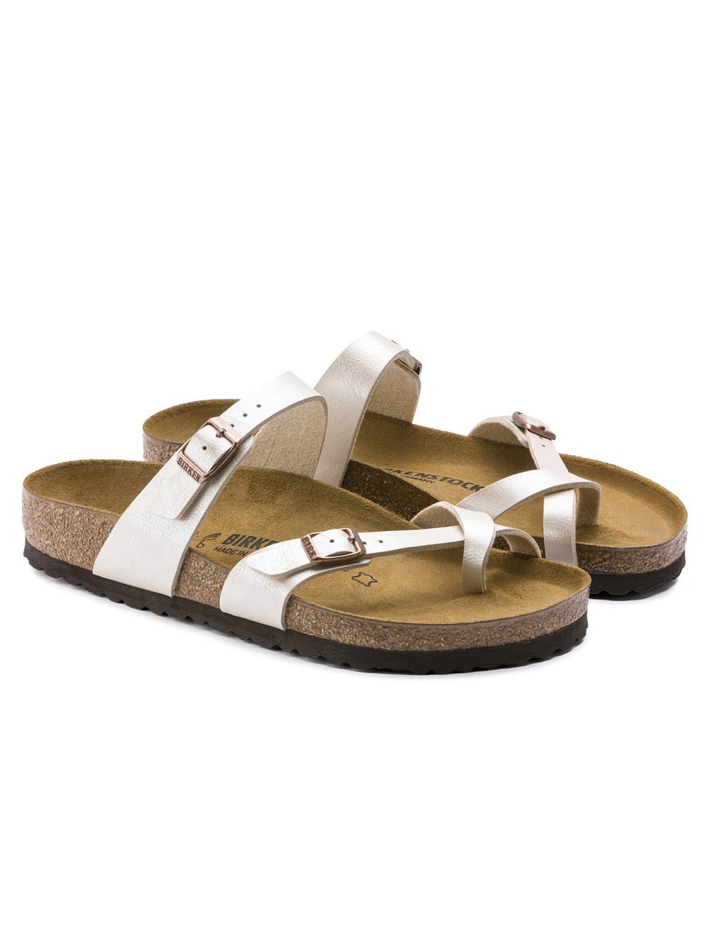 Birkenstock Pearl White Mayari Birko Flor Sandals EUR 38 or US 7